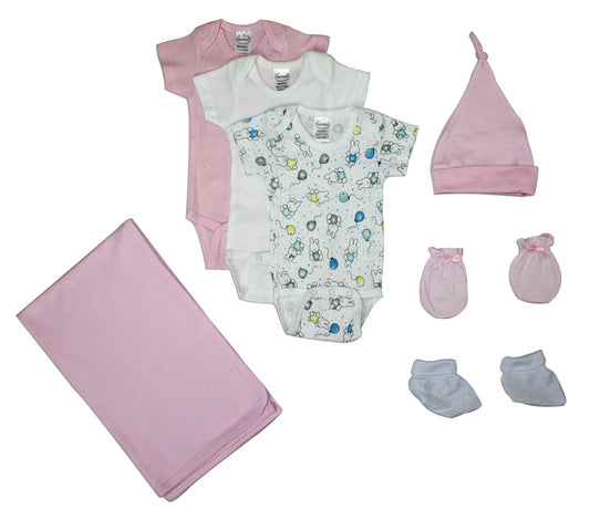 Newborn Baby Girls 7 Pc Layette Baby Shower Gift