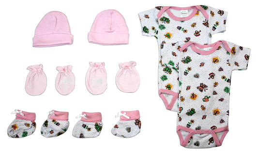 Newborn Baby Girls 8 Pc Layette Baby Shower Gift