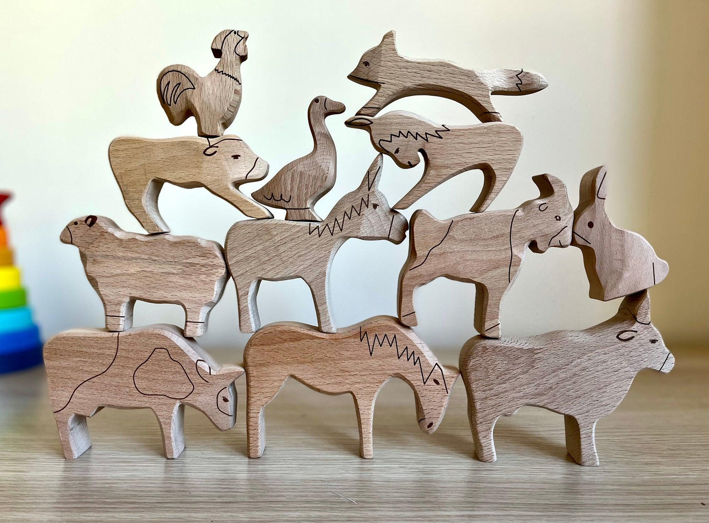 Wooden Farm Animals Set