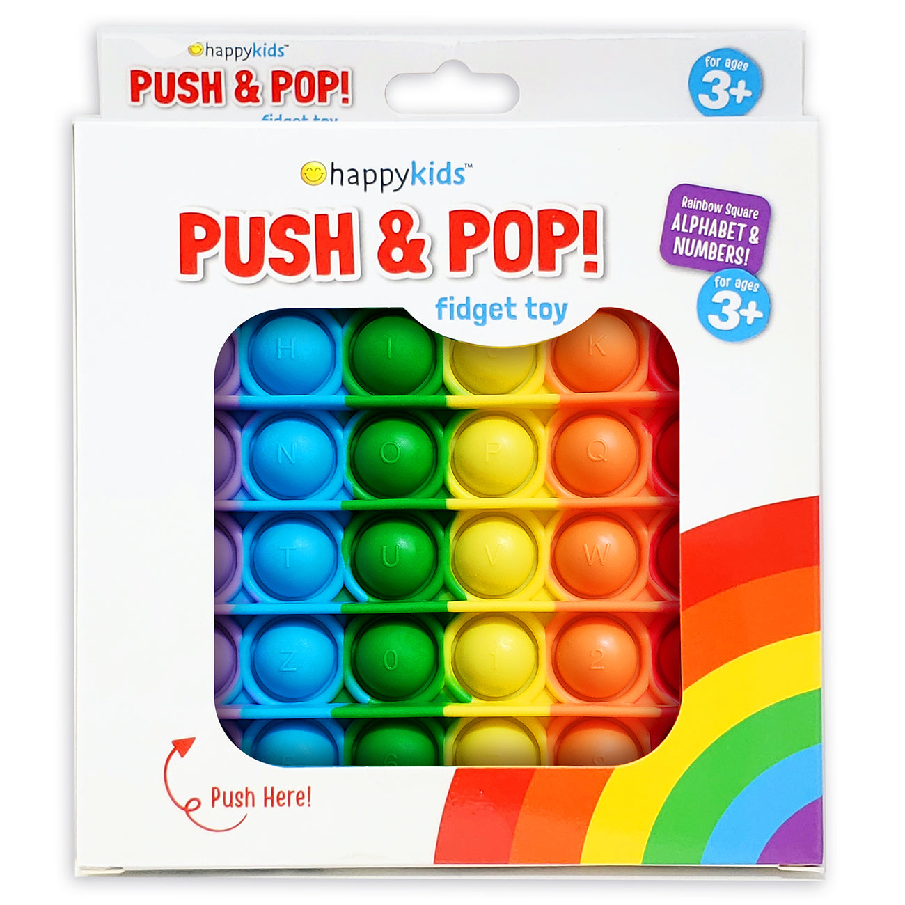 Happy Kids Rainbow Square Push & Pop Fidget Toy