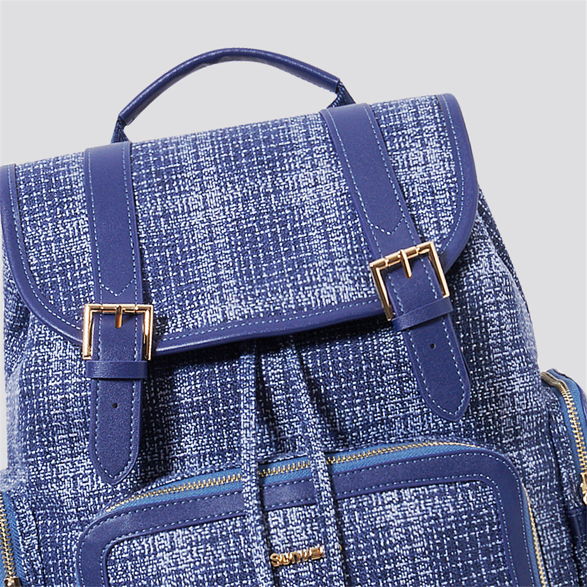 Fashion Tweed Baby Diaper Bag Backpack